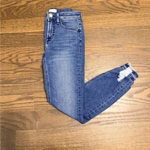 Jen 7 Ripped Skinny Ankle Jeans